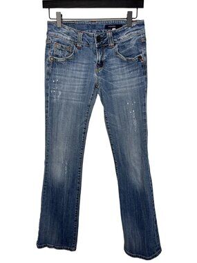 Vigoss Women’s 3 Low Rise Bootcut Jeans Distressed Stretch Denim